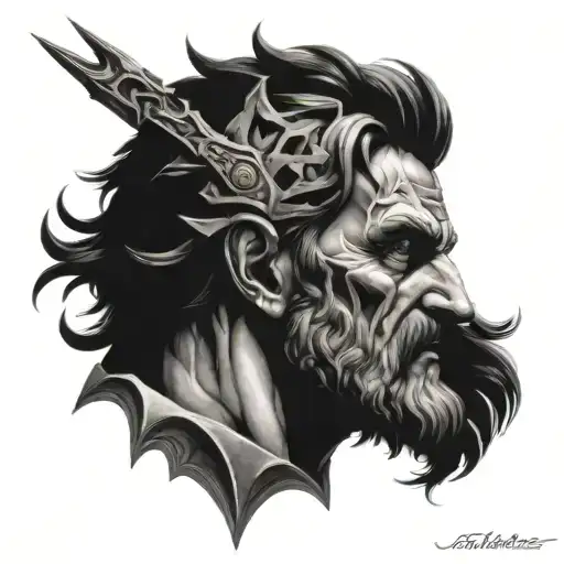 greek god chronos realism tattoo design idea
