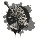 greek god chronos realism tattoo design idea