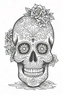 sugar skull surrounded tattoo design idea