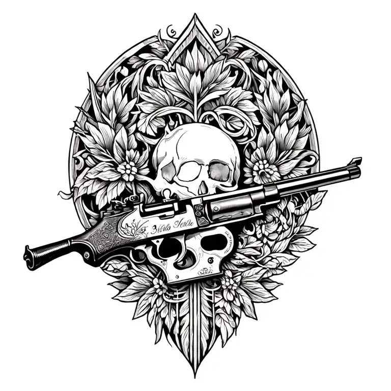 flintlock pistol tattoo design idea