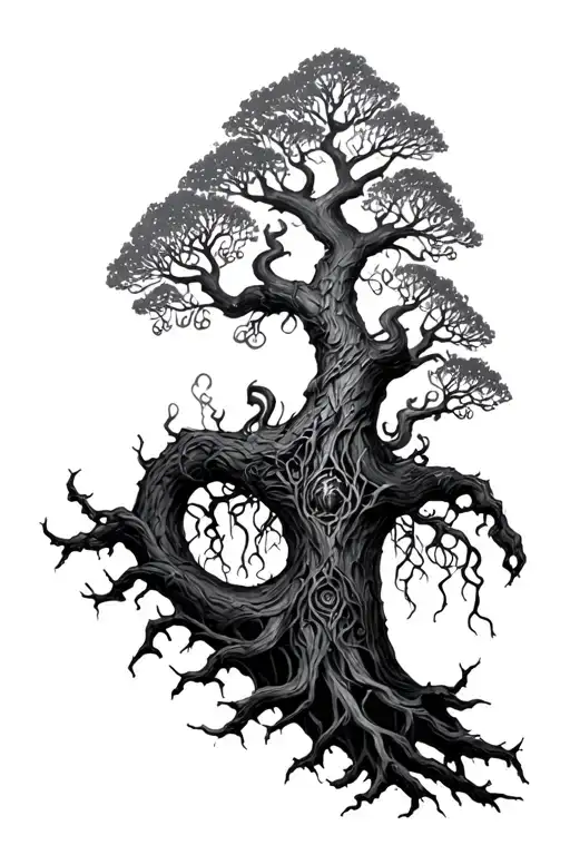 loki and yggdrasil tree tattoo tattoo design idea