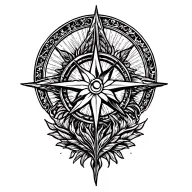 wind rose on a tattoo design idea