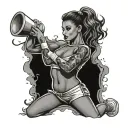 A cheerleaders pompous tattoo design idea