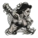 A cheerleaders pompous tattoo design idea