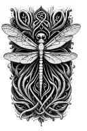 celtic dragonfly side tattoo design idea