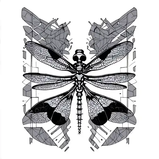 dragonfly skeleton tattoo design idea