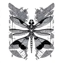 dragonfly skeleton tattoo design idea