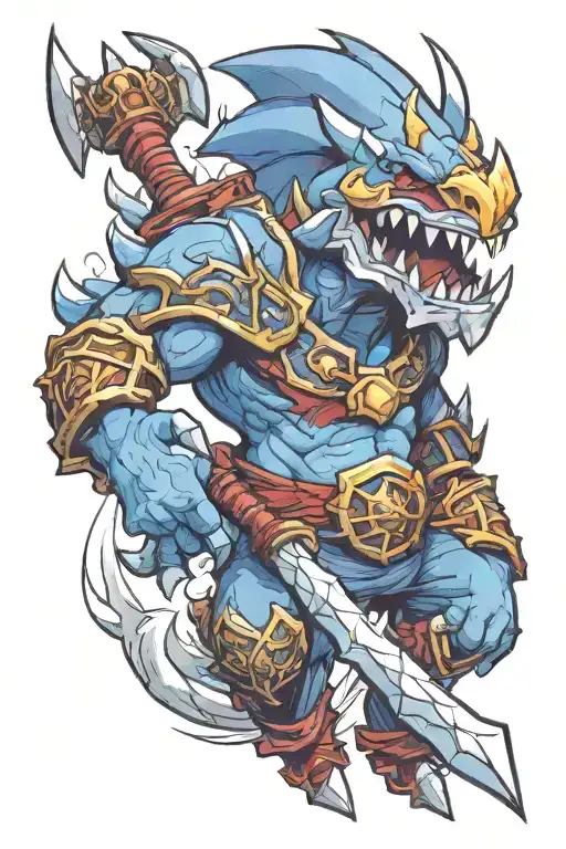 hero Slark dota 2, game tattoo design idea