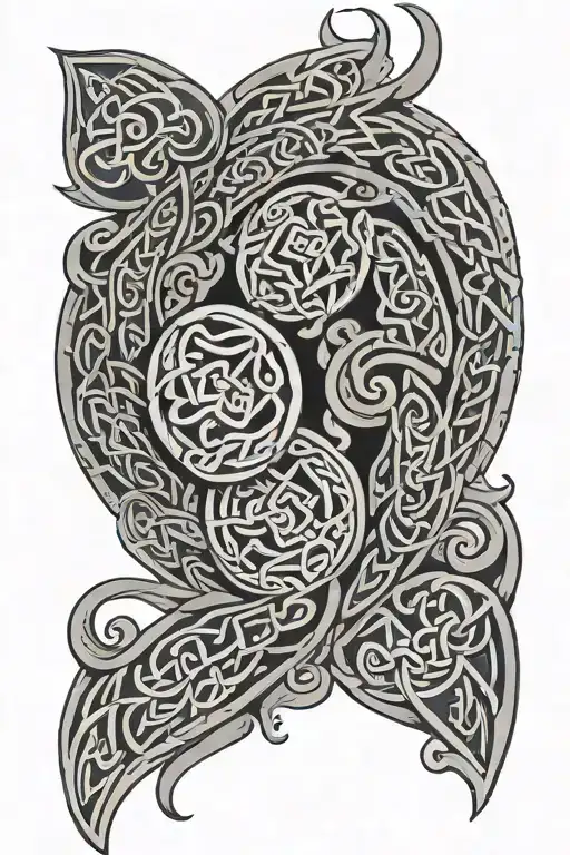 Irish Celtic tribal arm sleeve tattoo tattoo design idea