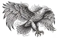 the eagle flies with its wings spread tattoo design idea