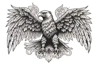 the eagle flies with its wings spread tattoo design idea
