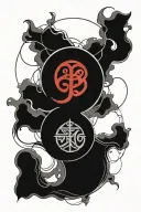 red fate string theory, circle jade, longevity, luck, prosperity, double happiness,ying yang tattoo design idea
