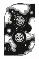 red fate string theory, circle jade, longevity, luck, prosperity, double happiness,ying yang tattoo design idea