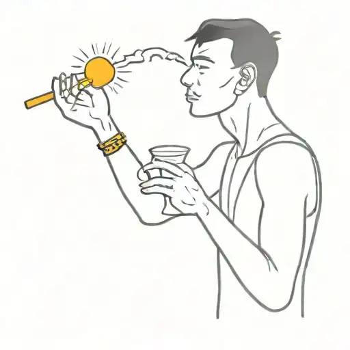 bad guy smoked and drank until he met a girl: his sun tattoo design idea