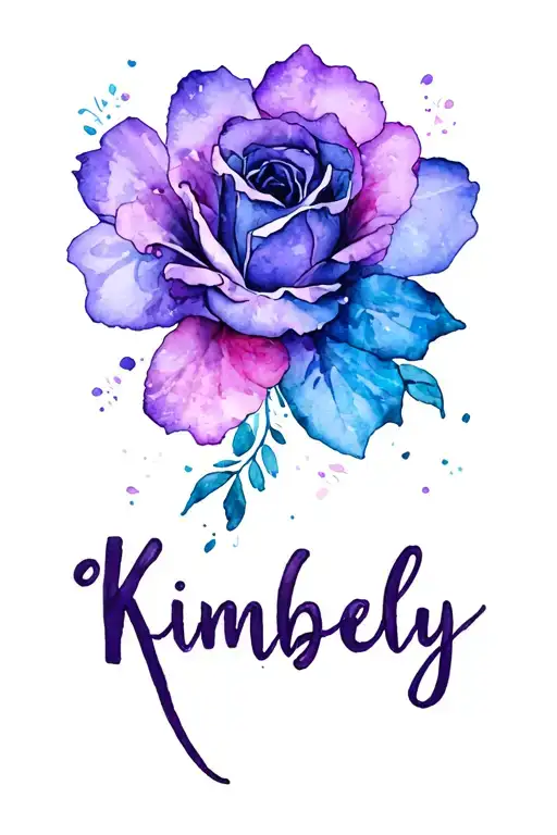 "Kimberly " freehand text tattoo tattoo design idea