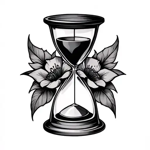 emo inspired hourglass tattoo design idea