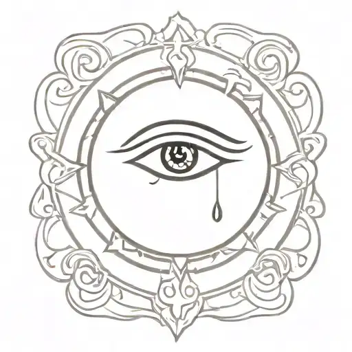 Hungarian Queen Gypsy eye of protection symbol tattoo design idea