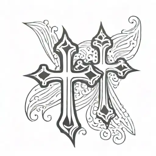 two chrome hearts crosses  tattoo design idea