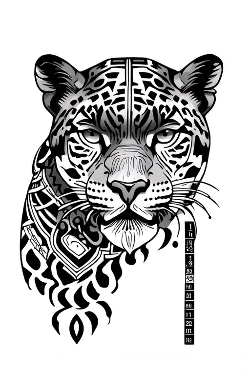 aztec jaguar and calendar tattoo design idea