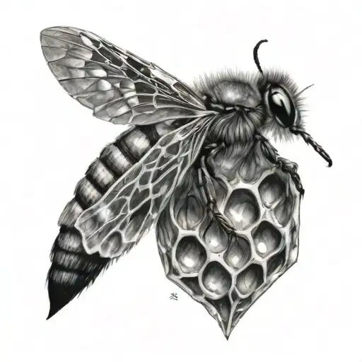 diamond with honeycomb tattoo design idea