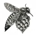 diamond with honeycomb tattoo design idea