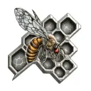 diamond with honeycomb tattoo design idea