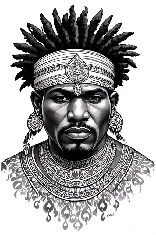 Mali African King tattoo design idea