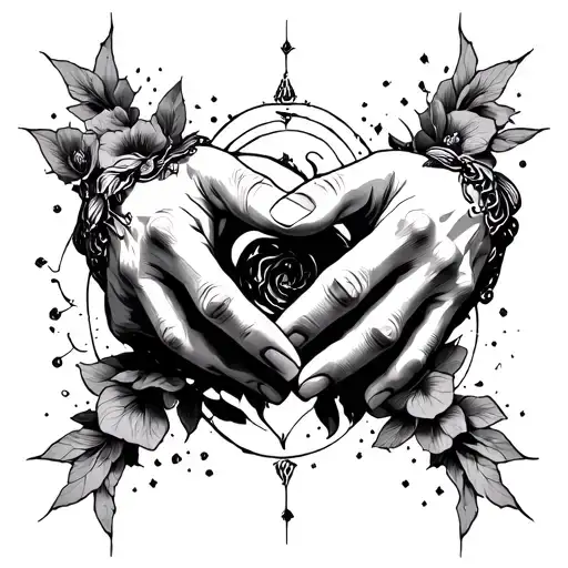 paradox tattoo with hands tattoo design idea