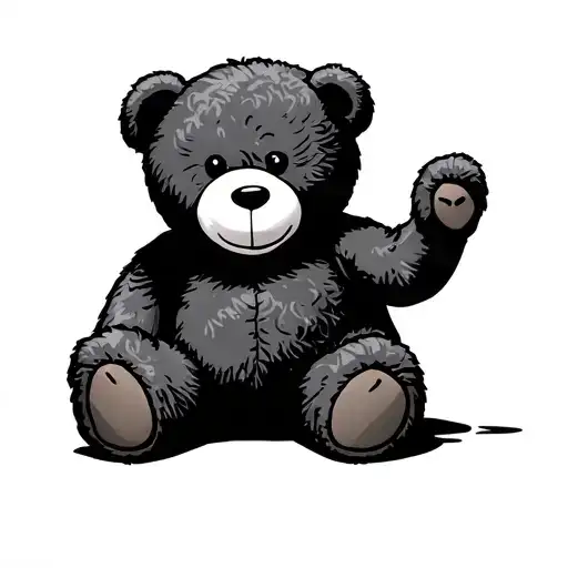 "Man Teddy" Teddy bear sitting tattoo design idea