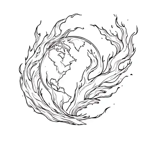 wind fire water air earth elements  tattoo design idea