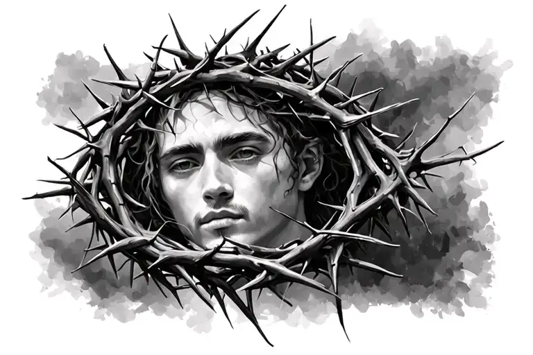 crown of thorns with Proverbs 3:5-6 tattoo design idea