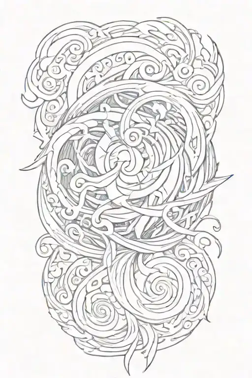 hurricane swirling tattoo design idea