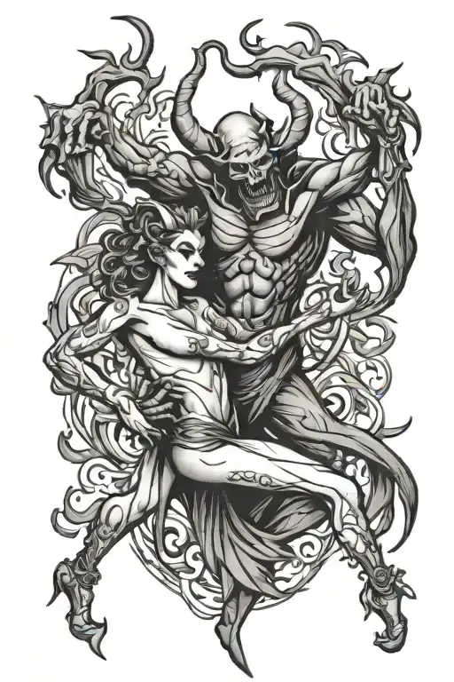 Dance with the devil tattoo design idea