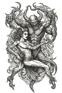 Dance with the devil tattoo design idea