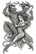 Dance with the devil tattoo design idea