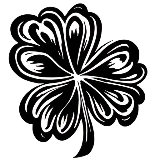 black five leaf clover tattoo design idea