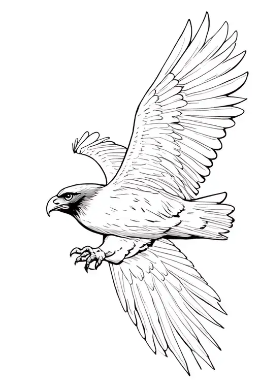 red tailed hawk soaring with wings outstretched. tattoo design idea