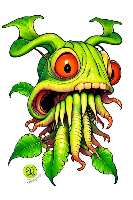 audrey ii venus fly trap tattoo design idea