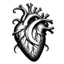 Heart with C and N tattoo design idea