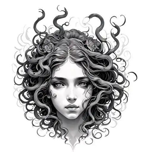 Persephone And Medusa tattoo design idea