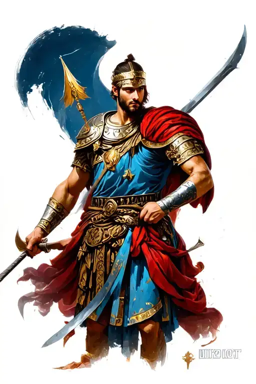 roman warrior tattoo design idea