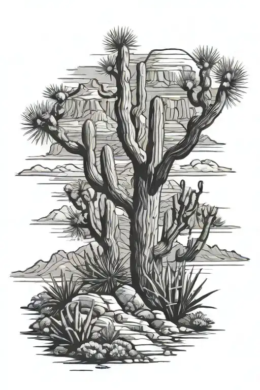 Arizona desert landscape tattoo design idea
