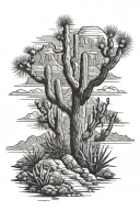 Arizona desert landscape tattoo design idea