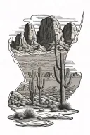 Arizona desert landscape tattoo design idea