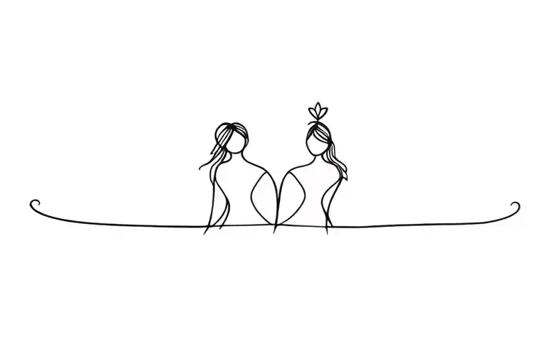 matching mother and daughter  tattoo design idea