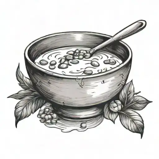 bowl of porridge tattoo design idea