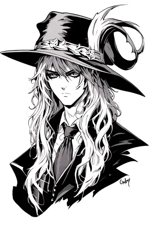 Alucard Hellsing anime tattoo design idea