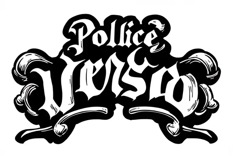 "POLLICE VERSO" writing on the inside of the bicep in trajon font in cursive with a nod to gladiatorial heritage tattoo design idea