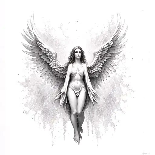 seraphim angel tattoo design idea
