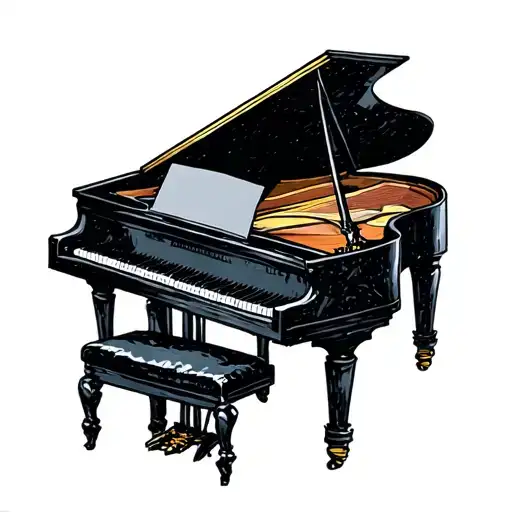 grand piano tattoo design idea